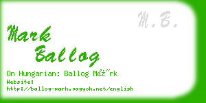 mark ballog business card